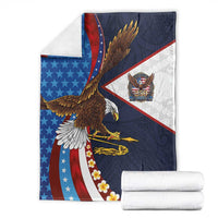 American Samoa and United States Semiquincentennial Blanket Bald Eagle with National Flag Style LT03 - Polynesian Pride