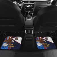 American Samoa and United States Semiquincentennial Car Mats Bald Eagle with National Flag Style LT03 Set 2pcs - Back Multicolor - Polynesian Pride