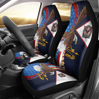 American Samoa and United States Semiquincentennial Car Seat Cover Bald Eagle with National Flag Style LT03 - Polynesian Pride