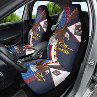 American Samoa and United States Semiquincentennial Car Seat Cover Bald Eagle with National Flag Style LT03 - Polynesian Pride