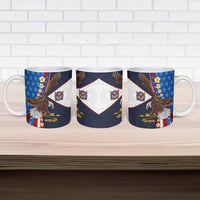 American Samoa and United States Semiquincentennial Ceramic Mug Bald Eagle with National Flag Style LT03 - Polynesian Pride