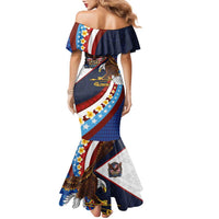 American Samoa and United States Semiquincentennial Family Matching Mermaid Dress and Hawaiian Shirt Bald Eagle with National Flag Style