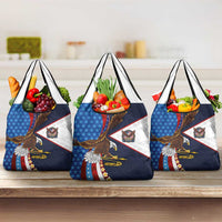 American Samoa and United States Semiquincentennial Grocery Bag Bald Eagle with National Flag Style LT03 3-pack One Size Multicolor - Polynesian Pride