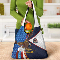 American Samoa and United States Semiquincentennial Grocery Bag Bald Eagle with National Flag Style LT03 - Polynesian Pride