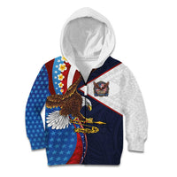 American Samoa and United States Semiquincentennial Kid Hoodie Bald Eagle with National Flag Style LT03 Zip Hoodie Multicolor - Polynesian Pride