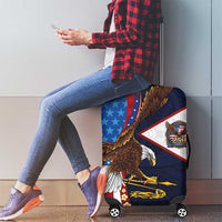 American Samoa and United States Semiquincentennial Luggage Cover Bald Eagle with National Flag Style LT03 - Polynesian Pride