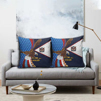 American Samoa and United States Semiquincentennial Pillow Cover Bald Eagle with National Flag Style LT03 - Polynesian Pride