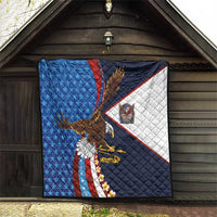 American Samoa and United States Semiquincentennial Quilt Bald Eagle with National Flag Style LT03 - Polynesian Pride