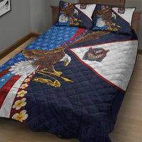 American Samoa and United States Semiquincentennial Quilt Bed Set Bald Eagle with National Flag Style LT03 - Polynesian Pride