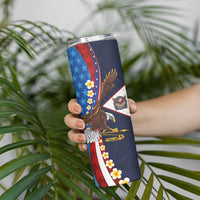 American Samoa and United States Semiquincentennial Skinny Tumbler Bald Eagle with National Flag Style
