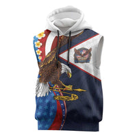 American Samoa and United States Semiquincentennial Sleeveless Hoodie Bald Eagle with National Flag Style LT03 Multicolor - Polynesian Pride