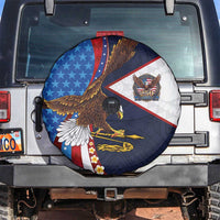 American Samoa and United States Semiquincentennial Spare Tire Cover Bald Eagle with National Flag Style LT03 Multicolor - Polynesian Pride