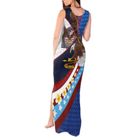 American Samoa and United States Semiquincentennial Tank Maxi Dress Bald Eagle with National Flag Style LT03 - Polynesian Pride