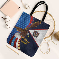 American Samoa and United States Semiquincentennial Tote Bag Bald Eagle with National Flag Style LT03 Black Strap One Size Multicolor - Polynesian Pride