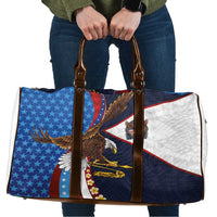 American Samoa and United States Semiquincentennial Travel Bag Bald Eagle with National Flag Style LT03 Multicolor - Polynesian Pride
