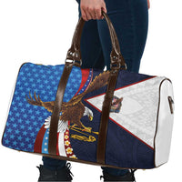 American Samoa and United States Semiquincentennial Travel Bag Bald Eagle with National Flag Style LT03 - Polynesian Pride