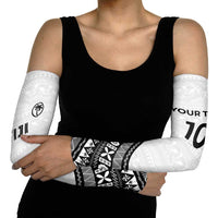 Custom Fijian Rugby Arm Sleeves Tapa Pattern and Palm Tree Tribal LT03 - Polynesian Pride