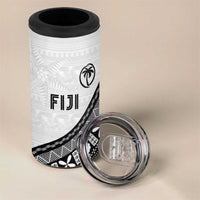 Custom Fijian Rugby 4 in 1 Can Cooler Tumbler Tapa Pattern and Palm Tree Tribal LT03 - Polynesian Pride