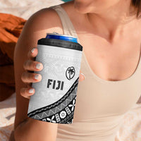 Custom Fijian Rugby 4 in 1 Can Cooler Tumbler Tapa Pattern and Palm Tree Tribal LT03 - Polynesian Pride