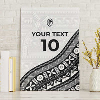 Custom Fijian Rugby Canvas Wall Art Tapa Pattern and Palm Tree Tribal LT03 Without Frame White - Polynesian Pride