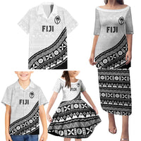 Custom Fijian Rugby Family Matching Puletasi and Hawaiian Shirt Tapa Pattern and Palm Tree Tribal
