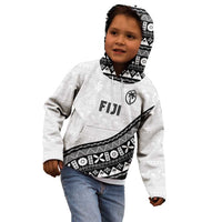 Custom Fijian Rugby Kid Hoodie Tapa Pattern and Palm Tree Tribal LT03 - Polynesian Pride