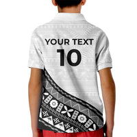 Custom Fijian Rugby Kid Polo Shirt Tapa Pattern and Palm Tree Tribal LT03 - Polynesian Pride