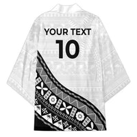 Custom Fijian Rugby Kimono Tapa Pattern and Palm Tree Tribal