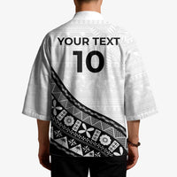 Custom Fijian Rugby Kimono Tapa Pattern and Palm Tree Tribal