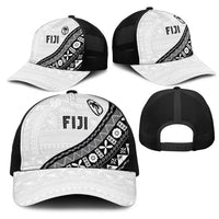 Fijian Rugby Mesh Trucker Cap Tapa Pattern and Palm Tree Tribal LT03 - Polynesian Pride