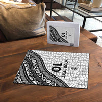 Custom Fijian Rugby Puzzle Tapa Pattern and Palm Tree Tribal LT03 - Polynesian Pride