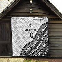 Custom Fijian Rugby Quilt Tapa Pattern and Palm Tree Tribal LT03 - Polynesian Pride