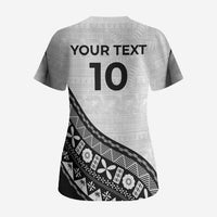 Custom Fijian Rugby Scrub Top Tapa Pattern and Palm Tree Tribal LT03 - Polynesian Pride