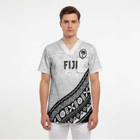 Custom Fijian Rugby Scrub Top Tapa Pattern and Palm Tree Tribal LT03 - Polynesian Pride