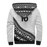 Custom Fijian Rugby Sherpa Hoodie Tapa Pattern and Palm Tree Tribal LT03 - Polynesian Pride