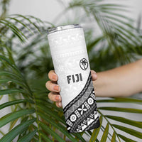 Custom Fijian Rugby Skinny Tumbler Tapa Pattern and Palm Tree Tribal LT03 - Polynesian Pride