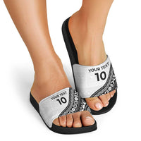 Custom Fijian Rugby Slide Sandals Tapa Pattern and Palm Tree Tribal LT03 - Polynesian Pride