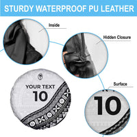 Custom Fijian Rugby Spare Tire Cover Tapa Pattern and Palm Tree Tribal LT03 - Polynesian Pride