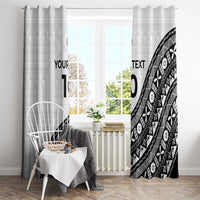 Custom Fijian Rugby Window Curtain Tapa Pattern and Palm Tree Tribal LT03 - Polynesian Pride