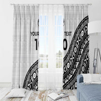Custom Fijian Rugby Window Curtain Tapa Pattern and Palm Tree Tribal LT03 - Polynesian Pride