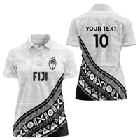 Custom Fijian Rugby Women Polo Shirt Tapa Pattern and Palm Tree Tribal LT03 - Polynesian Pride