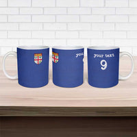 Custom Fijian Football Ceramic Mug Tapa Pattern and Shark Tribal LT03 - Polynesian Pride