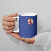 Custom Fijian Football Ceramic Mug Tapa Pattern and Shark Tribal LT03 - Polynesian Pride