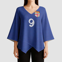 Custom Fijian Football Kimono Sleeve Blouse Tapa Pattern and Shark Tribal LT03 - Polynesian Pride