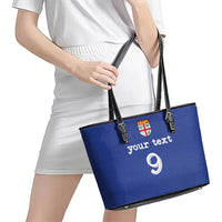 Custom Fijian Football Leather Tote Bag Tapa Pattern and Shark Tribal LT03 - Polynesian Pride