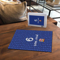 Custom Fijian Football Puzzle Tapa Pattern and Shark Tribal LT03 - Polynesian Pride