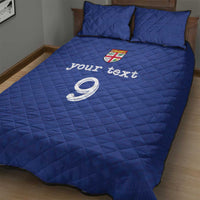 Custom Fijian Football Quilt Bed Set Tapa Pattern and Shark Tribal LT03 - Polynesian Pride