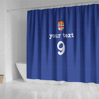Custom Fijian Football Shower Curtain Tapa Pattern and Shark Tribal LT03 - Polynesian Pride
