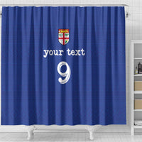 Custom Fijian Football Shower Curtain Tapa Pattern and Shark Tribal LT03 - Polynesian Pride