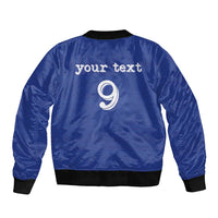 Custom Fijian Football Sleeve Zip Bomber Jacket Tapa Pattern and Shark Tribal LT03 - Polynesian Pride